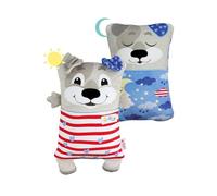 NICI Cosidoo Perro de Peluche Reversible de 30 x 20 cm, Gris, Suave muñeco, para pequeños Amantes de los Peluches, para abrazarlo y Jugar. Ideal para casa, guardería o Viajes - 62291