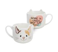 NICI diseño de Gato de la Suerte de 350 ml, 9 x 9,5 cm, Blanca, Taza Porcelana con asa para té, café y Otras Bebidas frías y Calientes, Leche, Cacao, 62177, Color