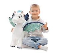 NICI Dragón de Peluche Zafura, 50 cm, Blanco, Pelo Suave con Efecto Brillante, muñeco NICI para abrazarlo y Jugar, para niños y Personas Adultas - 62433