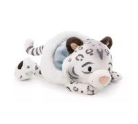Nici: Eleni Snowbell, leopardo de nieve de felpa acostado con gorro - 30 cm