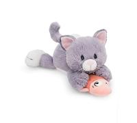 Gato de peluche con pez de 30 cm, gris, suave muñeco NICI, adorable animal para abrazarlo y jugar, gran idea de regalo para niños y personas adultas - 62153