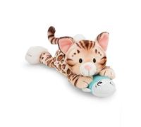 NICI Gato de Bengala de peluche con pez de 30 cm, marrón, suave muñeco NICI, adorable animal para abrazarlo y jugar, gran idea de regalo para niños y personas adultas - 62152