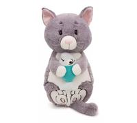 Nici: Gato de felpa gris y pez - 40 x 20 cm