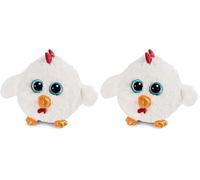 NICI Glubschis: El Original - La gallina Henlou de Glubschis 15 cm - Animal de Relleno con Grandes Ojos Brillantes - Suave Juguete Esponjoso para los Amantes de Juguetes tiernos (Paquete de 2)