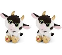NICI Glubschis: El Original - La Vaca Moolon de Glubschis 15 cm - Animal de Relleno con Grandes Ojos Brillantes - Suave Juguete Esponjoso para los Amantes de Juguetes tiernos (Paquete de 2)