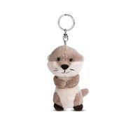 NICI-Keyholder Otter Nutria Oda 10cm Gris-Colgante de Peluche de Animal sostenible con aro cordón, Llavero y portallaves, (49142)