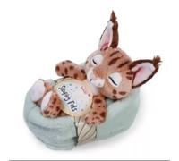 Nici: Lince de peluche durmiendo en cesta - 12 cm