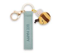 NICI Llavero Bee happy Correa de polipiel 10cm con Abeja-Turquesa (Paquete de 2)