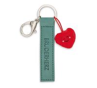 NICI Llavero con corazón de hermano, correa de piel sintética, color verde, 10 cm con corazón