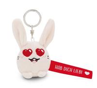 NICI Llavero Hab Dich lieb de 5 cm, color blanco, compañero de fidelidad para mochila o bolso, llavero para pequeños y grandes | 62050