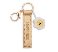 NICI Llavero Happiness Correa de polipiel 10cm con Flor-Dorado