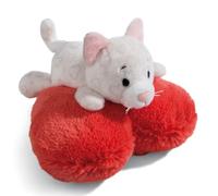 NICI Love Gato Adorable 13cm Blanco acostado en corazón sostenible Hecho de Suave Peluche, para Jugar y abrazar, para niños y Adultos, una Gran Idea de Regalo (49405)