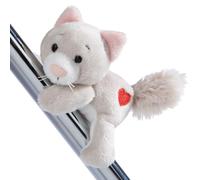 NICI- MagNICI Love Gato Esponjoso 12cm Gris - Peluche sostenible con imán - Animal magnético para frigorífico, Pizarra, Metal y Mucho más Gran Idea de Regalo (49402)