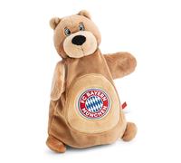 NICI Manta de apego y marioneta de Mano FC Bayern MÜNCHEN Berni 2 en 1, 26 x 25 cm, marrón, mantita de apego para bebés y niños pequeños, Peluche-mantita para bebés, niñas y niños - 63175