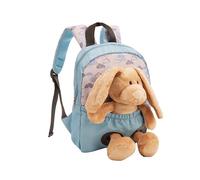 NICI mochila 21x26cm con peluche conejo 25cm - azul claro - Juguete suave y desmontable - Bolsa de jardín infantil con suave juguete de felpa para niños y niñas - 61762