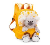 NICI mochila infantil amarilla 2 en 1 con koala de peluche 25cm - Mochila para guardería niñas y niños - Zona lumbar suave y correas ajustables - 49842