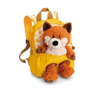 NICI Mochila Infantil Amarilla de 21 × 26 cm con Adorable Zorro de Peluche Desmontable de 25 cm, Muy Suave y Esponjoso, niños y niñas de 2 a 5 años - 62693