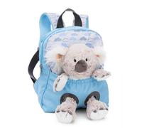 NICI mochila infantil azul 2 en 1 con koala de peluche 25cm - Mochila de guardería para niñas y niños - Zona trasera suave y correas ajustables - 49840