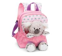 NICI mochila infantil rosa 2 en 1 con koala de peluche 25cm - Mochila para guardería niñas y niños - Zona lumbar suave y correas ajustables - 49841