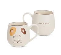 NICI mymochi Gata Angy Take a Break de 400 ml, 8 x 9 cm, Blanca, Taza Porcelana con asa Bebidas frías y Calientes, café, té, Leche, Cacao, 61829, Color