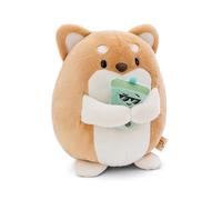 NICI MYMOCHI Perro de peluche Hiro 27cm con té de burbujas beige - Juguete hecho de suave tejido peludo para abrazar y jugar, para niños y adultos, gran idea de regalo - 61158