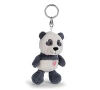 NICI Panda Love con corazón, 10 cm, Negro, Fiel compañero de Peluche para Mochila o Bolso, Llavero para Todas Las Edades, 62606, Color