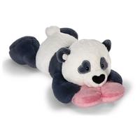 NICI Panda Love con corazón de peluche de 20 cm, negro, suave muñeco, adorable animal para abrazarlo y jugar, gran idea de regalo para niños y personas adultas, 62613