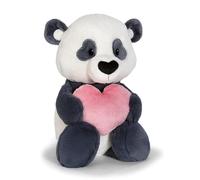 NICI Panda Love de peluche con corazón, 25 cm, negro, suave muñeco, adorable animal para abrazarlo y jugar, gran idea de regalo para niños y personas adultas - 62609