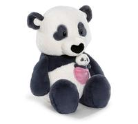 NICI Panda Love de Peluche de 40 cm con Bolsillo de corazón y bebé Panda, Negro, Suave muñeco, Adorable Animal para abrazarlo y Jugar, Idea de Regalo para niños y Adultos - 62612
