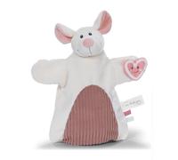 NICI Pañuelo de Peluche en Forma de marioneta de ratón, 2 en 1, 26 x 25 cm, Blanco, para bebés y niños pequeños, para Jugar, agarrar, abrazar y Descubrir - 61857