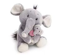 NICI Peluche elefanta de 20 cm con elefantito de 6 cm, Beige, Peluches Decorativos, Juegos para niños, Ideas para Regalar - 62842