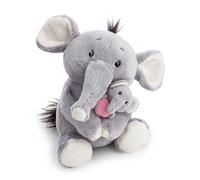 NICI Peluche elefanta de 20 cm con elefantito de 6 cm, Beige, Peluches Decorativos, Juegos para niños, Ideas para Regalar - 62842