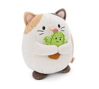 NICI peluche gato Angy 27cm con cactus beige - Juguete hecho de suave tejido peludo para abrazar y jugar, para niños y adultos, gran idea de regalo - 61407