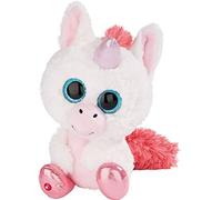 NICI Peluche GLUBSCHIS Unicornio Milky-Fee, con Ojos Grandes y Brillantes, 25 cm, Color: Blanco/Rosa, 45571