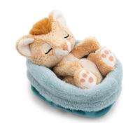 NICI Peluche león de 12 cm durmiendo en una cestita, marrón, Peluches Decorativos, Juegos para niños, Ideas para Regalar - 62873