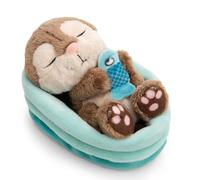 NICI Peluche Nutria con Pez 12 cm Durmiendo en Cesta - Suave y Adorable, Ideal para Regalar | 63122