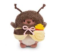 NICI peluche oso Nomo 8cm con patatas fritas y disfraz de abeja en caja de regalo 8,5x6,5x10cm marrón - Juguete hecho de suave tejido peludo para abrazar y jugar, para niños y adultos - 61142