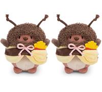 NICI Peluche Oso Nomo 8cm con Patatas Fritas y Disfraz de Abeja en Caja de Regalo 8,5x6,5x10cm marrón - Juguete Hecho de Suave Tejido Peludo para abrazar y Jugar, para niños y Adultos - 61142