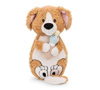 NICI Perro de peluche con pato de 40 x 20 cm, marrón, suave muñeco NICI, adorable animal para abrazarlo y jugar, gran idea de regalo para niños y personas adultas - 62165
