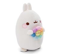 NICI Molang Peluche 12cm con Flor Arco Iris - Lindo Peluche para abrazar y Jugar, Molang Peluche para los Amantes de los Peluches - 61163