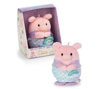 NICI Set de Peluche Cerdo Onk de 8 cm, con Concha y Disfraz de Sirena, en Caja de Regalo, 8,5 x 6,5 x 10 cm, Rosa Fucsia, Suave muñeco mymochi, Adorable Animal Kawaii para abrazarlo y Jugar - 62581