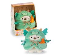 NICI Set de Peluche Oso Polar Snono de 8 cm, con Llama y Disfraz de dragón, en Caja de Regalo, 8,5 x 6,5 x 10 cm, Beis, Suave muñeco mymochi, Adorable Animal Kawaii para abrazarlo y Jugar - 62585
