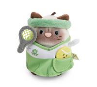 NICI Set Peluche Gato siamés Siamy 8 cm con Pelota de Tenis y Disfraz de Tenis en Caja de Regalo 8,5 x 6,5 x 10 cm, marrón, Diseño Kawaii, Accesorios mymochi de Moda para niños y Adultos - 62903