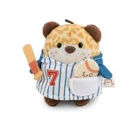 NICI Set Peluche Leopardo Ichiro 8 cm con balón y Disfraz de béisbol, en Caja de Regalo, 8,5 x 6,5 x 10 cm, Beige, Diseño Kawaii, Accesorios mymochi de Moda para niños y Adultos - 62908