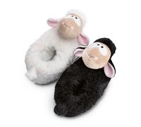 NICI slippers oveja Wool*y Gang talla 38-41 (L) blanco y negro - Zapatillas de peluche sostenibles y calentitas para niños y niñas - zapatillas de animales con suela antideslizante - pantuflas - 49926
