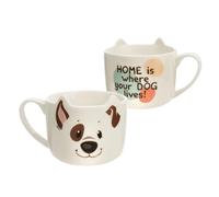 NICI diseño de Perro de 350 ml, 9 x 9,5 cm, Blanca, Taza Porcelana con asa para té, café y Otras Bebidas frías y Calientes, Leche, Cacao, 62175, Color