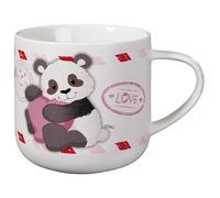 NICI Panda Love y Mariposa de 420 ml, 9,5 x 9,5 cm, Blanca, Taza de té y café de Porcelana con asa Bebidas frías y Calientes, 62632, Color