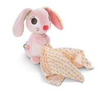 NICI Tierno Juguete 3D del Conejito Hopsali 13 cm con Mantita - Peluche de Bebé con Mantitas de Muselina Desde 0+ Meses - Suaves Peluches/Mantita para Niñas y Niños