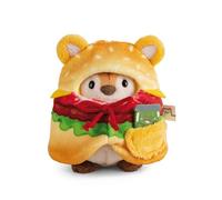 NICI tigre de peluche Tiggy 8cm con un tarro de pepinillos y un disfraz de hamburguesa en caja de regalo 8,5x6,5x10cm - beige - Peluche suave, lindo para abrazar y jugar, para niños y adultos - 61656