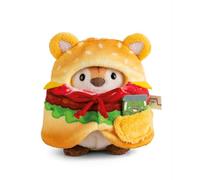 NICI tigre de peluche Tiggy 8cm con un tarro de pepinillos y un disfraz de hamburguesa en caja de regalo 8,5x6,5x10cm - beige - Peluche suave, lindo para abrazar y jugar, para niños y adultos - 61656
